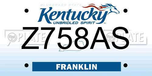 Z758AS Kentucky License Plate