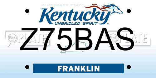 Z75BAS Kentucky License Plate