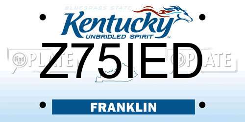 Z75IED Kentucky License Plate