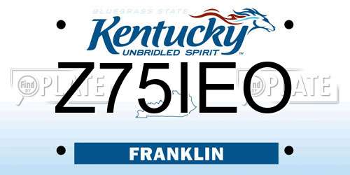 Z75IEO Kentucky License Plate