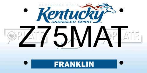 Z75MAT Kentucky License Plate