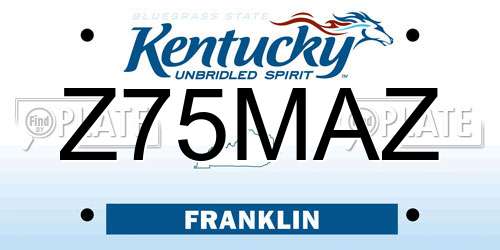 Z75MAZ Kentucky License Plate