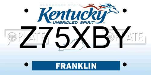 Z75XBY Kentucky License Plate