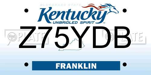 Z75YDB Kentucky License Plate