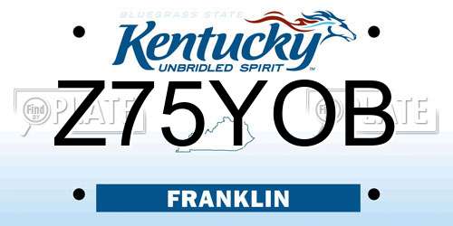 Z75YOB Kentucky License Plate