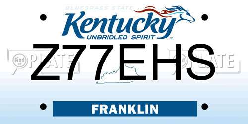 Z77EHS Kentucky License Plate