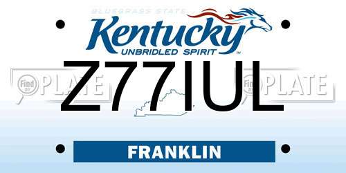 Z77IUL Kentucky License Plate