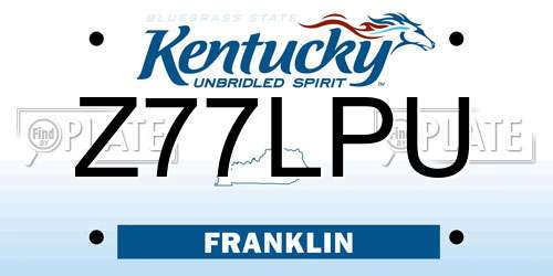 Z77LPU Kentucky License Plate