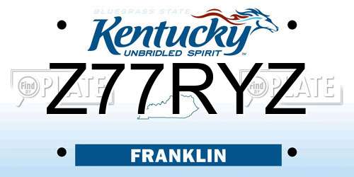 Z77RYZ Kentucky License Plate