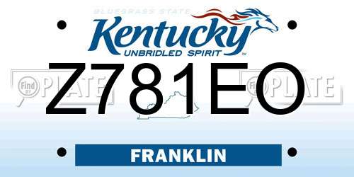 Z781EO Kentucky License Plate