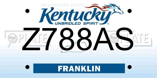 Z788AS Kentucky License Plate