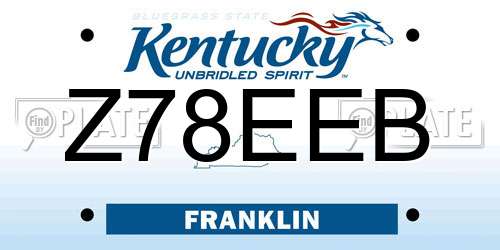 Z78EEB Kentucky License Plate