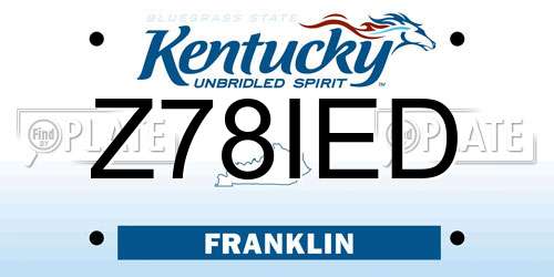 Z78IED Kentucky License Plate