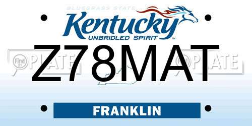 Z78MAT Kentucky License Plate