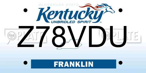 Z78VDU Kentucky License Plate