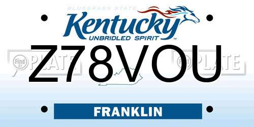 Z78VOU Kentucky License Plate