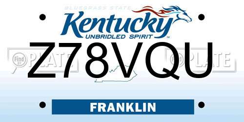 Z78VQU Kentucky License Plate