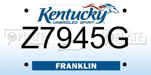 Z7945G Kentucky License Plate