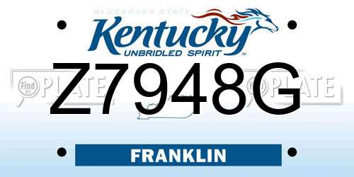 Z7948G Kentucky License Plate