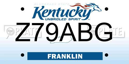 Z79ABG Kentucky License Plate