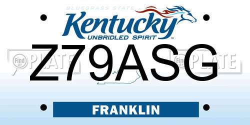 Z79ASG Kentucky License Plate