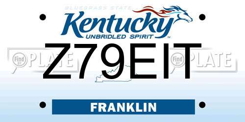 Z79EIT Kentucky License Plate
