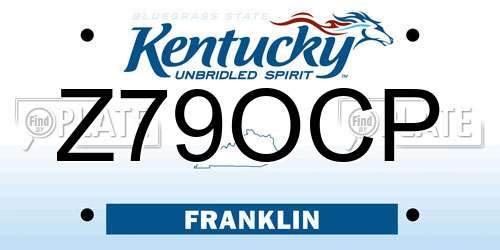 Z79OCP Kentucky License Plate