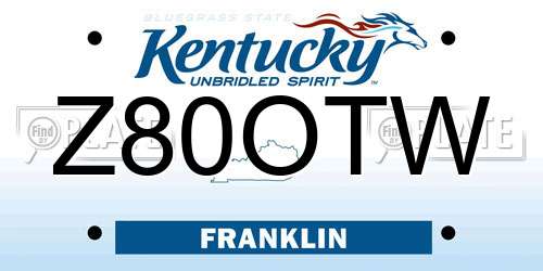Z80OTW Kentucky License Plate