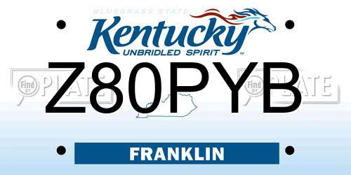 Z80PYB Kentucky License Plate