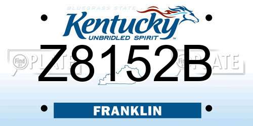 Z8152B Kentucky License Plate