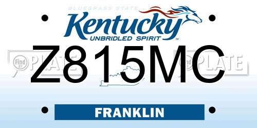 Z815MC Kentucky License Plate