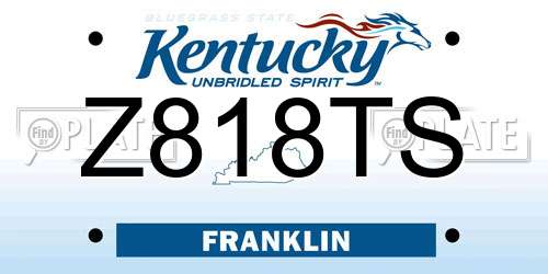 Z818TS Kentucky License Plate