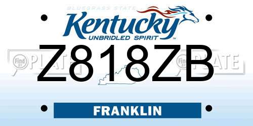 Z818ZB Kentucky License Plate