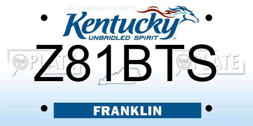 Z81BTS Kentucky License Plate