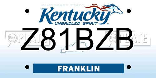 Z81BZB Kentucky License Plate
