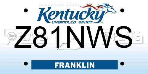Z81NWS Kentucky License Plate