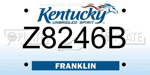 Z8246B Kentucky License Plate