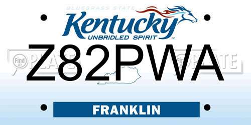 Z82PWA Kentucky License Plate