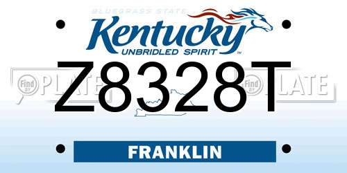 Z8328T Kentucky License Plate