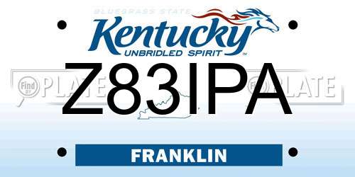 Z83IPA Kentucky License Plate