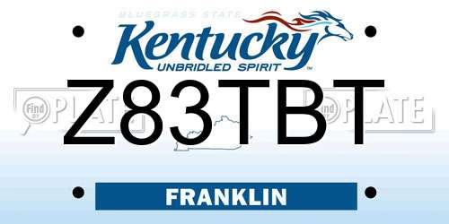 Z83TBT Kentucky License Plate