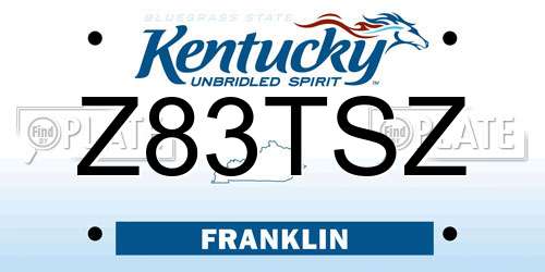 Z83TSZ Kentucky License Plate