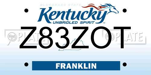 Z83ZOT Kentucky License Plate