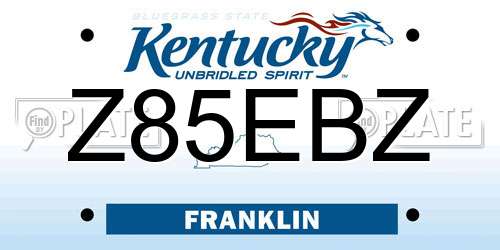 Z85EBZ Kentucky License Plate