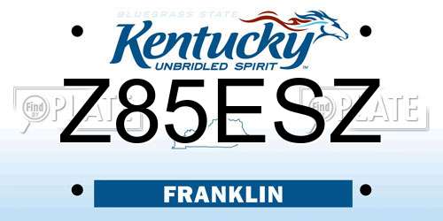 Z85ESZ Kentucky License Plate
