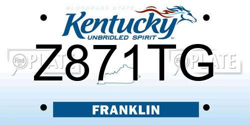 Z871TG Kentucky License Plate