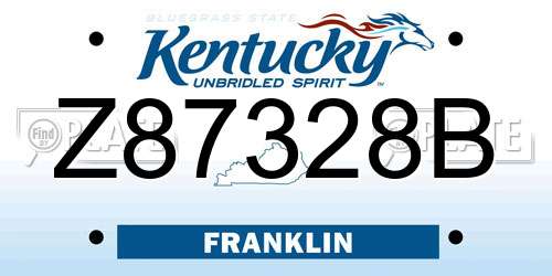 Z87328B Kentucky License Plate