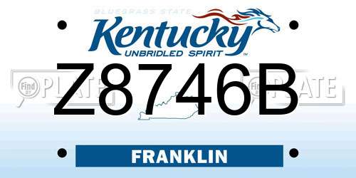 Z8746B Kentucky License Plate