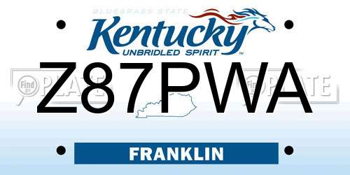 Z87PWA Kentucky License Plate