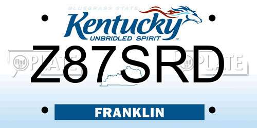 Z87SRD Kentucky License Plate